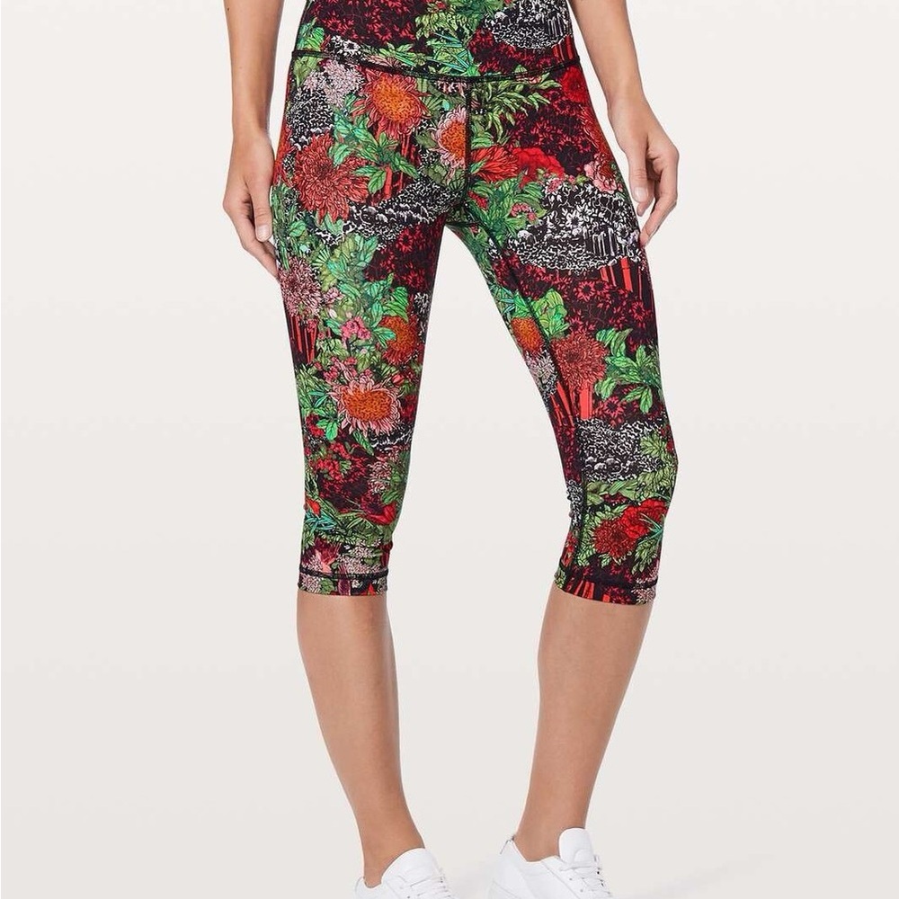 Lululemon Wunder Under hi-rise Zen Garden Multi crop pant